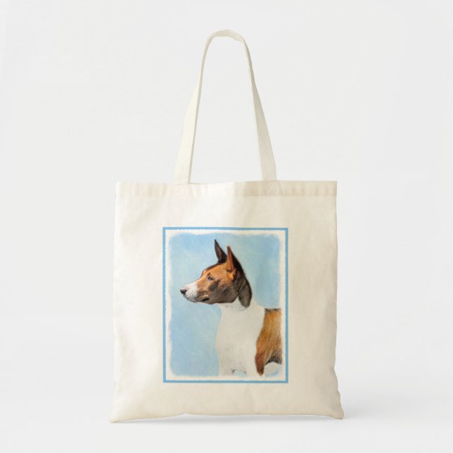 Basenji Painting - Cute Original Art Tygkasse (Framsidan)