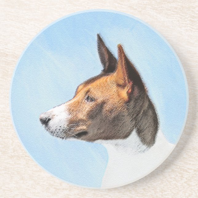 Basenji Painting - Cute Original Art Underlägg (Framsidan)
