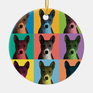 Basenji Pop-Konst prydnad Julgransprydnad Keramik