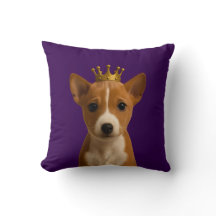 Basenji Puppy i Cute Guld Krona