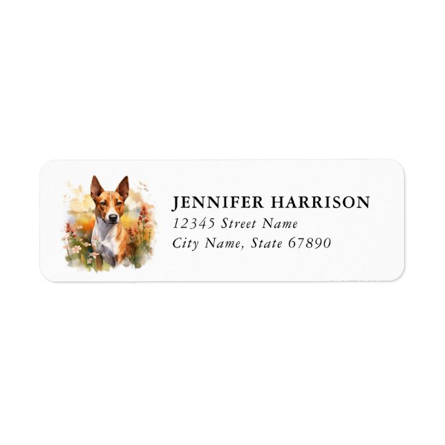 Basenji Returadressetikett Returadress Etikett (Framsidan)