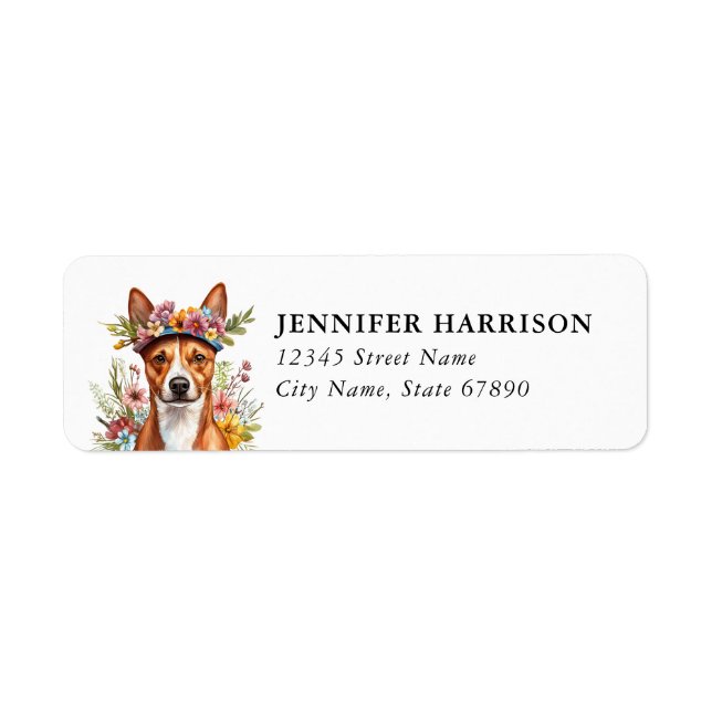 Basenji Returadressetikett Returadress Etikett (Framsidan)