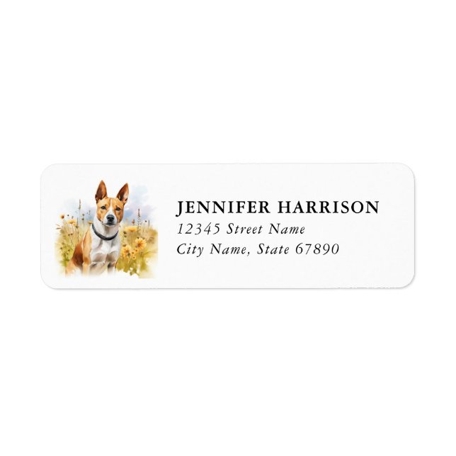 Basenji Returadressetikett Returadress Etikett (Framsidan)