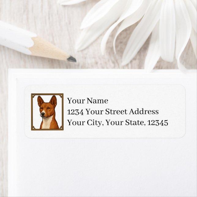 Basenji Return Address Labels Returadress Etikett (Insitu)