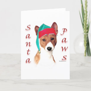 Basenji Santa tassar Helgkort