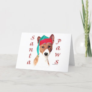 Basenji Santa tassar Helgkort