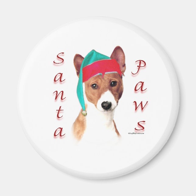Basenji Santa Tassar Magnet (Framsidan)