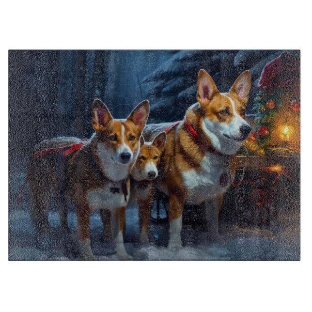 Basenji Snöig släde Juldekoration (Framsidan)