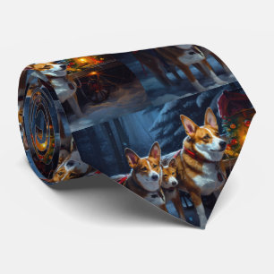 Basenji Snöig släde juldekoration Slips