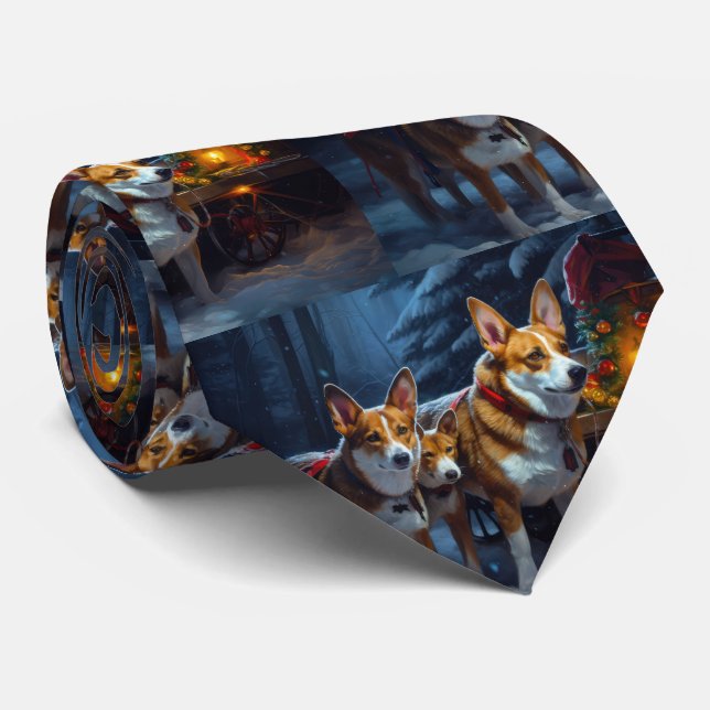 Basenji Snöig släde juldekoration Slips (Rullad)