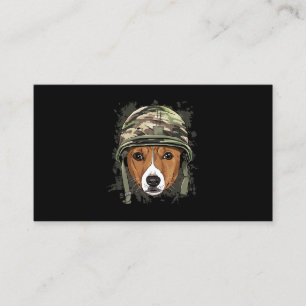 Basenji Soldier Veteran DogArmy Hund älskare 617 Visitkort