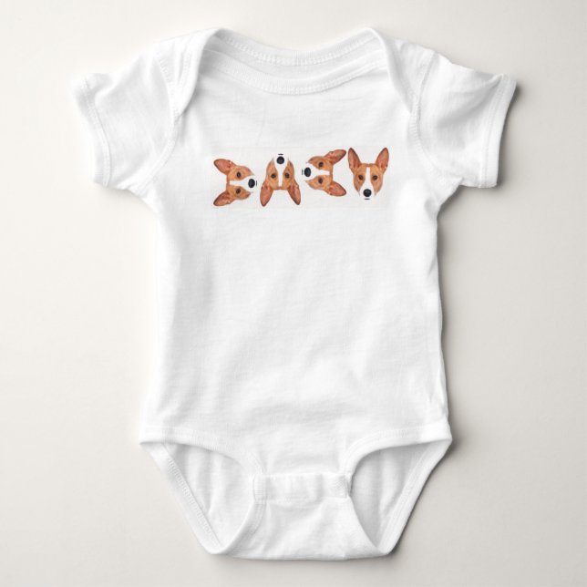 Basenji spädbarnskjorta tee shirt (Framsida)
