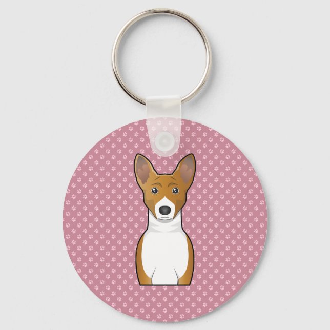 Basenji Tecknad Nyckelring (Framsida)