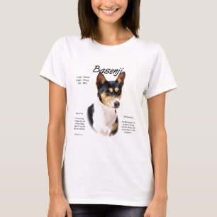 Basenji (tricolor) historiedesign tee