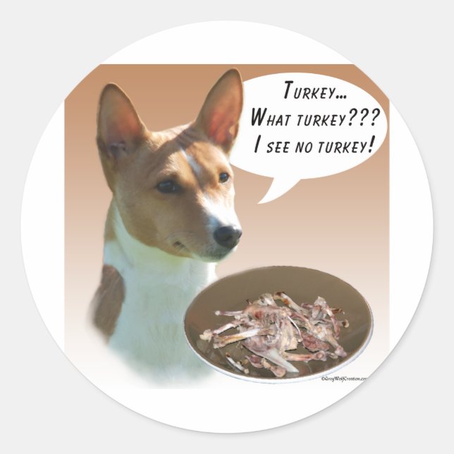 Basenji Turkiet Runt Klistermärke (Framsida)