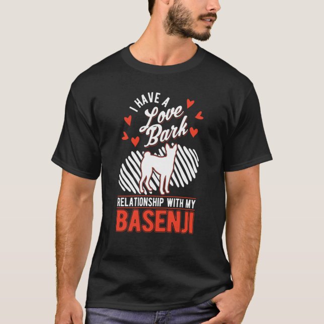 Basenji Valentine's Day Congo Terrier Basenji T Shirt (Framsida)