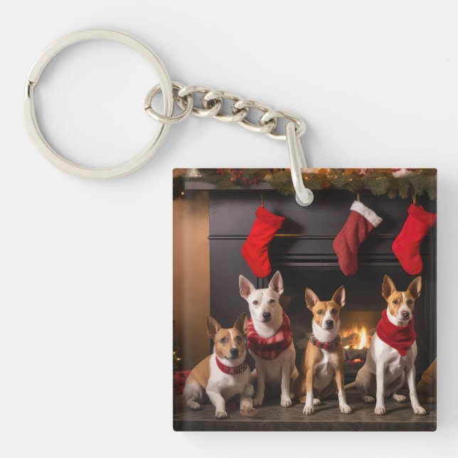 Basenji vid brasan julen (Framsidan)