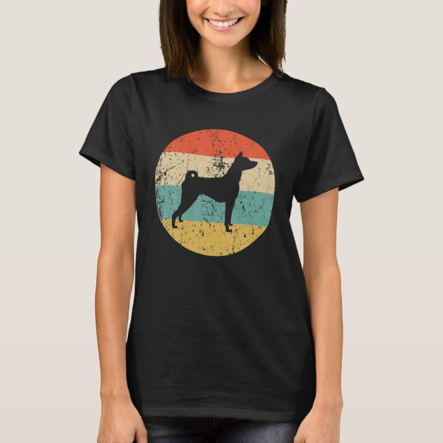 Basenji Vintage Retro Basenji Hund älskare T Shirt (Framsida)