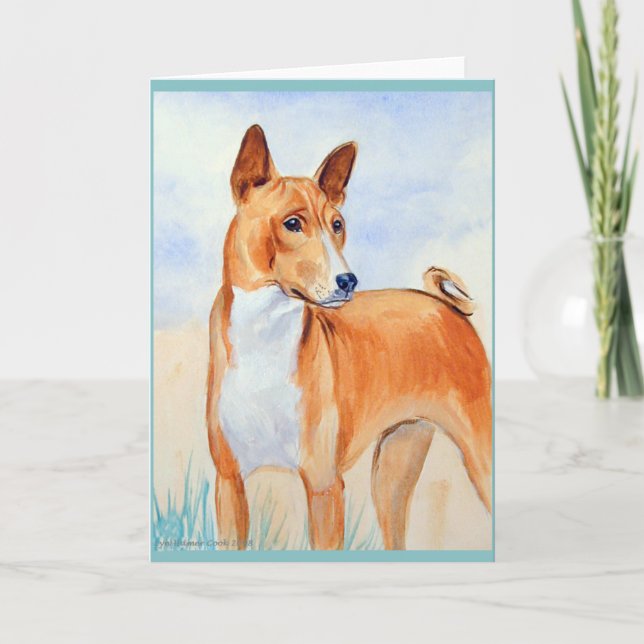 Basenjis hälsounderkort kort (Framsida)