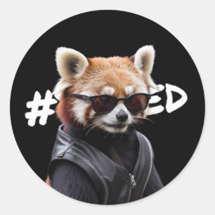 Baserat på Stickers Red Panda Runt Klistermärke