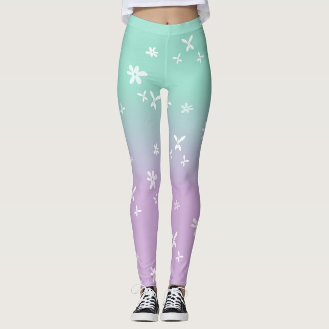 Basfjärilar - Pastellkritor Leggings (Framsida)