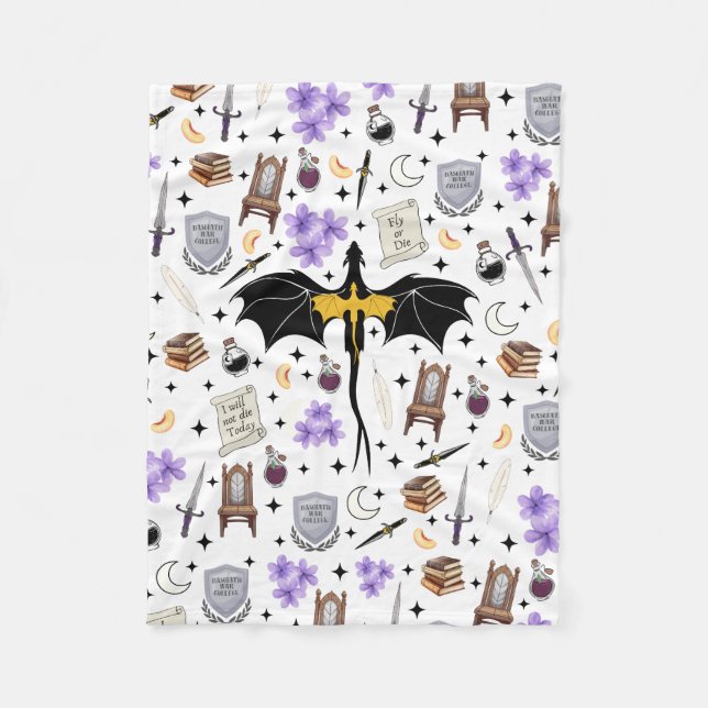 Basgiath Krigshögskolans Drak Boklig Flykt Kastas  Fleecefilt (Framsidan)