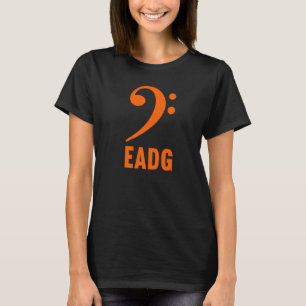 Basgitarrist Eadg Bas F Nyckel Musik Symbol Notrad T Shirt