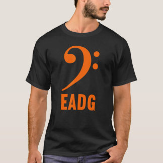 Basgitarrist Eadg Bas F Nyckel Musik Symbol Notrad T Shirt