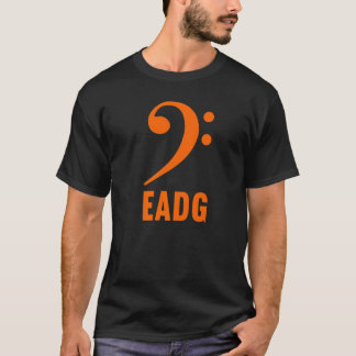 Basgitarrist Eadg Bas F Nyckel Musik Symbol Stave T Shirt