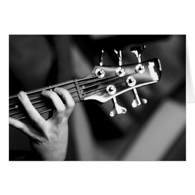 basguitar hälsningskort (Framsidan Horizontal)