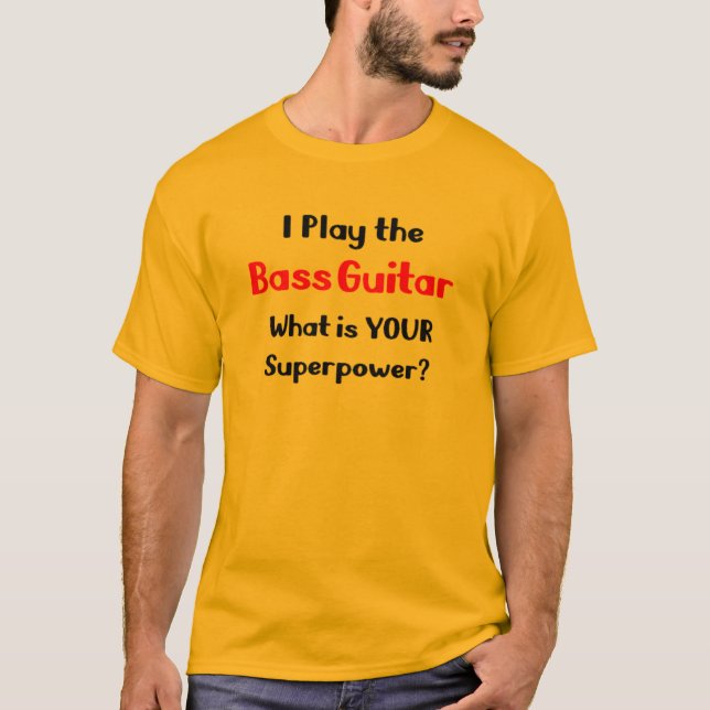 basguitar-spel tee shirt (Framsida)
