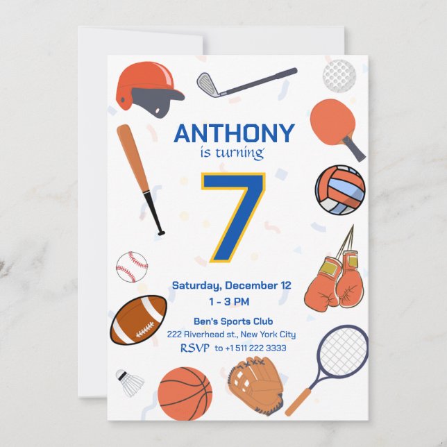 Bash 3-inbjudan för fullstjärniga idrotter på föde inbjudningar (Framsida)