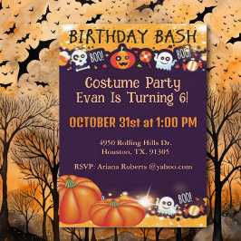 Bash Barn Halloween fest-inbjudan på födelsedagen Inbjudningar
