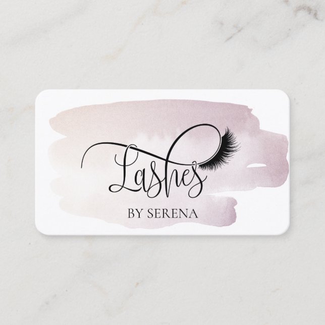 Bash Beauty Makeup Artist Watercolor Art Busines Visitkort (Framsida)