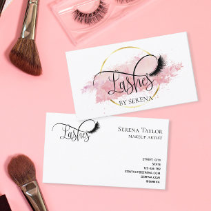 Bash Beauty Makeup Artist Watercolor Art Busines Visitkort