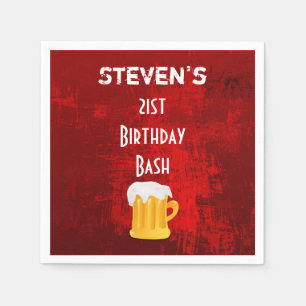 Bash Beer Mugg på Grunge Red Abstrakt Pappersservett