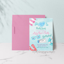 Bash Birthday-inbjudan till Cute Girls Bassäng Par Inbjudningar