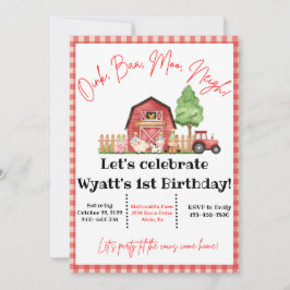 Bash Birthday-inbjudan till lantbruksdjur Barnyard Inbjudningar