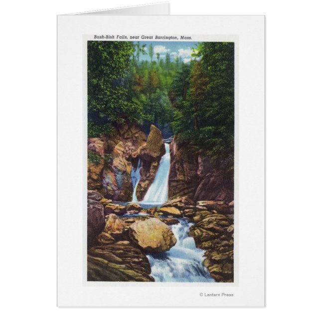 Bash-Bish Falls nära Underbara Barrington Hälsningskort (Framsidan)