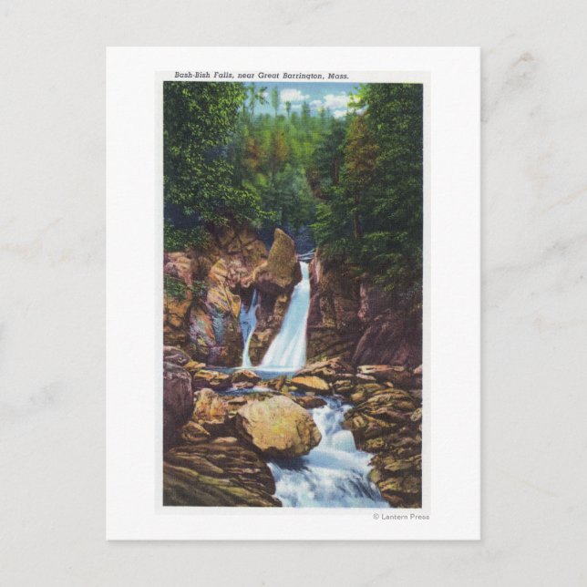 Bash-Bish Falls nära Underbara Barrington Vykort (Framsida)