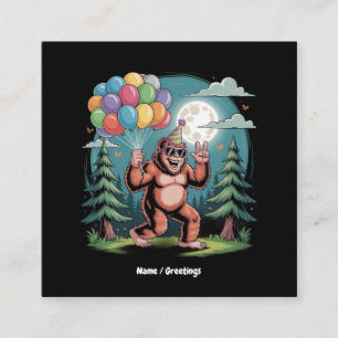 Bash-bubblor för Födelsedagsfest från Bigfoot Fyrkantigt Visitkort