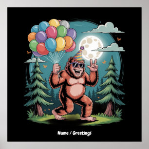 Bash-bubblor för Födelsedagsfest från Bigfoot Poster