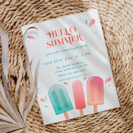 Bash för BBQ-sommarsätet Bassäng Party Inbjudningar