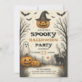 Bash Halloween fest-inbjudan till Spooky Costume B Inbjudningar