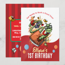 Bash-inbjudan för bokmask på födelsedagsdag