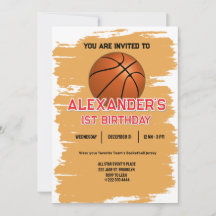 Bash-inbjudan för första födelsedag i slam dunk