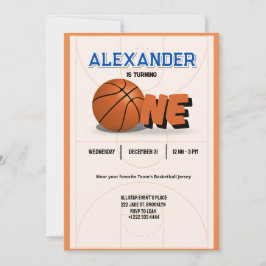 Bash-inbjudan för första födelsedag i slam dunk inbjudningar