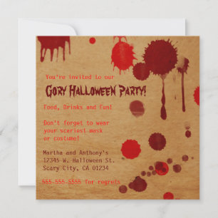 Bash-inbjudan för Gory Halloween fest Inbjudningar