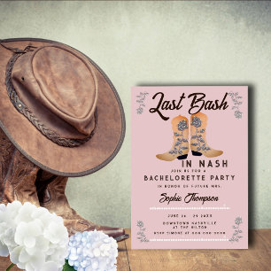 Bash Nash Cowgirl Boots Ro Rosa Bachelorette Inbjudningar