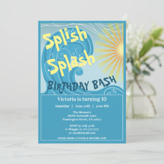 Bash Party-inbjudan till spanska Stänk på födelsed Inbjudningar